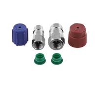 Manillefu R12-R134A Kit d'adaptateur de raccord AC, kit de conversion de port haut-bas pour systèmes R12 R22, connecteurs rapides en métal 1/4-7/16"