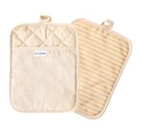 Manique 100 % coton avec silicone résistant à la chaleur pour la cuisine et la pâtisserie Beige