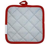 Fackelmann 683379 Manique de cuisine, manique, manique protectrice de chaleur, manique de cuisine aluminisée, Coton, Aluminium, Gris, Rouge, 17 x 17 cm