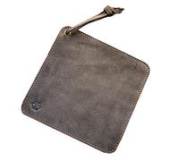 Manique en Cuir de Buffle Véritable - Fait à la Main et Résistant à la Chaleur - Support et Dessous de Plat Avec Boucle pour la Cuisson (Vert Olive/Contraste)