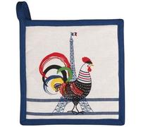 Manique recyclé - WINKLER - 100% coton - French Cocorico - 20x20cm - écru/bleu