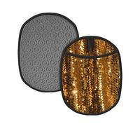 Manique résistante à la chaleur pour cuisine - Manique dorée à paillettes avec boucles de suspension - Lavables - En tissu éponge - Pour barbecue