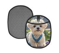 Manique résistante à la chaleur pour la cuisine - Mignon chiot maltais - Manique avec boucles de suspension - Lavable au four - En tissu éponge - Pour barbecue