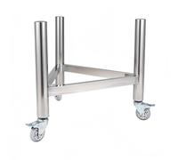 Manique triangulaire robuste en acier inoxydable pour voiture - Support thermique pour pots à soupe et stable - Dimensions : 50 x 36 cm - Finition argentée élégante