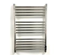 Manissa Greened House Seche Serviette Electrique Porte-Serviettes Chauffant en Acier Inoxydable, Finition Poli Miroir, Siena, Montage Mural, H720xL500mm