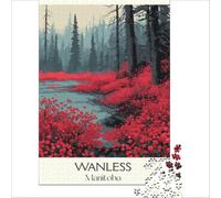 Manitoba Travel Posters Puzzles 1000 pièces pour Adultes | puzzle comme cadeau d'anniversaire de mariage un cadeau romantique pour deux personnes à la maison le soir en douceur38x52cm