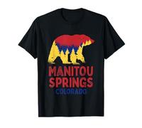 Manitou Springs Colorado Pikes Peak Ours de Montagne Noir T-Shirt