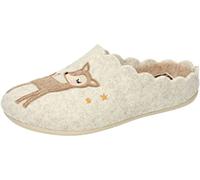 Manitu Femme Chaussons pour la Maison, Blanc cassé, 40 EU