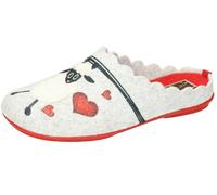 Manitu Femmes Pantoufle Chausson Feutre Animal Cœur Semelle Intérieure Amovible