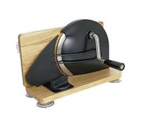Manivelle À Main Bread Loaf Slicer Pour Pain Maison À La,Style B | conception en acier inoxydable, épaisseur de découpe ajustable, découpe légumes et fruits, base en bois maintient stable