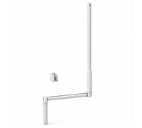 Manivelle Complète Blanche pour Volet Roulant Manuel - 130 cm - Tige Acier - Poignée Ergonomique - Sortie Ronde Ø12 mm