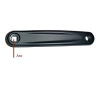 Manivelle de vélo - Gauche - Axe déporté - 170 mm - Acier noir