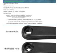 Manivelle pour gauche 170mm Acier Aluminium pour VTT Manivelle | Conception pour robuste, compatible pour vtt et ville, installation pour facile, finition , poids réduit pour (Silver Square)