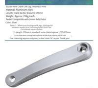 Manivelle pour gauche 170mm pour Vélo Électrique et Ville Manivelle | Longueur 170mm idéale, compatible pour vtt et ville, installation stable, résistance pour usure, design (Silver Rhombus)