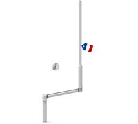 Manivelle Volet Roulant 1200 mm E611A - Acier Laqué Blanc Diamètre 12 mm - Poignée Ergonomique et Clip Mural
