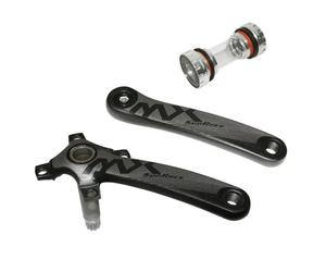 Manivelles axe Integré avec cuvettes alu Sunrace Noir