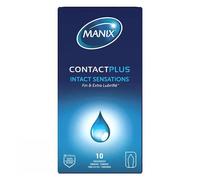 Manix Préservatifs Contact Plus - Ultra-fins et extra lubrifiés 53 mm - Boîte de 10