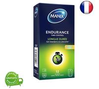 MANIX Endurance Time Control 12 Préservatifs - Largeur 53 mm, Gel à la Lidocaïne