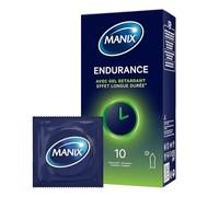 MANIX ENDURANCE TIME CONTROL: Boîte de 10 préservatifs pour Homme/Largeur nominale 53 mm