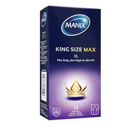 Manix King Size Max : Boite de 12 Préservatifs de Grande Taille Xl, pour Homme - Plus larges, Plus Longs et Extra Fins pour un Confort Maximal / Diamètre 56mm