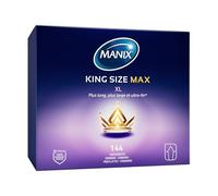 Manix King Size Max : Boite de 144 Préservatifs pour Homme de Grande Taille Xl - Plus larges, Plus Longs et Extra Fins pour un Confort Maximal / Diamètre 56mm