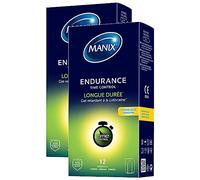 MANIX Lot de 2 boîtes de 12 Préservatifs retardants ENDURANCE TIME CONTROL