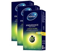 MANIX Lot de 3 boîtes de 12 Préservatifs retardants ENDURANCE TIME CONTROL