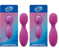 Manix Magic Wand : Vibromasseur pour Plaisir Féminin / 10 Modes de Vibrations/Sextoy Résistant à l'Eau et Rechargeable par Usb (Lot de 2)