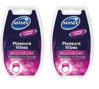 Manix Pleasures Vibes : Anneau Vibrant Rose pour Couple, 1 unité / 3 Vitesses et Perles Stimulantes pour Plaisir Clitoridien / 35Min D'autonomie (Lot de 2)