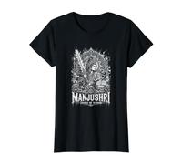 Manjushri Épée de Sagesse Symbole Bouddhiste T-Shirt Graphique avec Valeur, Femme, Noir, L