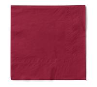 Mank Lot de 100 serviettes de table jetables en papier de qualité supérieure - Pliées ¼ - 40 x 40 cm - Uni - Bordeaux - 40 x 40 cm