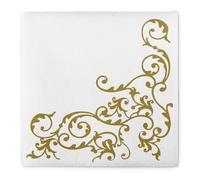 Mank Lot de 50 serviettes de table dorées et blanches - Décoration de table de mariage - 40 x 40 cm
