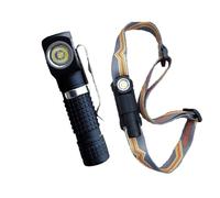 Manker E02 III Lampe de poche EDC avec queue magnétique et clip réversible - Blanc froid 6500 K 560 lumens AAA/10440 USB-C Lampe torche rechargeable (noir avec bandeau)