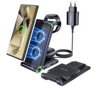 MANKIW-Chargeur sans fil 3-en-1 pour Samsung S25-S20，Z Fold 5/4/3，Station de Recharge Pliable pour Samsung et galaxy Watch, Buds