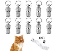 ManLee 10pcs Tube d'étiquette Tube d'identification de Chat Porte Adresse Chien Anti-Perdue Pendentif Chat Adresse Mini Tags d'adresse ID Tag pour Collier - Convient à d'autres Petits Animaux