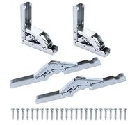 ManLee 4pcs Charnières Pliant 90 Degrés Étagère de Charnière à Visser avec Ressort 180 Degrés Plein ou Demi Recouvrante Charnière en Acier Inoxydable Charniere Meuble Cuisine Invisible avec Vis