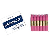 Manley MNC04555 Boîte de 12 Cires à colorer Rose Clair