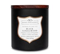Manly Indulgence Signature Collection - Bougie parfumée au bois de santal noir pour homme - 425,2 g - Bergamote, tabac, ambre et musc - Mèche en bois - Jusqu'à 60 heures de combustion - Cire mélangée
