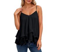 MaNMaNing Cache Coeur Femme sans Manches À Volants Épaules Dénudées pour L'Été Robe Débardeur Fluide pour La Plage Et Les Vacances Style Bohème Et Romantique À Superposer Ou Porter Seule Un Look