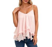 MaNMaNing Cache Coeur Femme sans Manches À Volants Épaules Dénudées pour L'Été Robe Débardeur Fluide pour La Plage Et Les Vacances Style Bohème Et Romantique À Superposer Ou Porter Seule Un Look