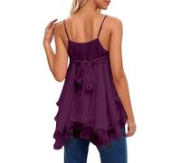 MaNMaNing Cache Coeur Femme sans Manches À Volants Épaules Dénudées pour L'Été Robe Débardeur Fluide pour La Plage Et Les Vacances Style Bohème Et Romantique À Superposer Ou Porter Seule Un Look