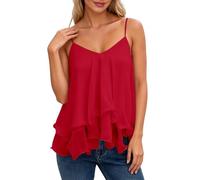 MaNMaNing Cache Coeur Femme sans Manches À Volants Épaules Dénudées pour L'Été Robe Débardeur Fluide pour La Plage Et Les Vacances Style Bohème Et Romantique À Superposer Ou Porter Seule Un Look
