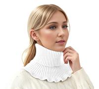 MaNMaNing Cache Cou Femme Hiver Automne Tricoté Vent Col Faux Chemise Confortable Protection Cervicale