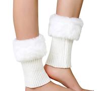 MaNMaNing Cache Jambes Court Femme Automne Hiver Laine Chaude Bottes Protège Tricoté