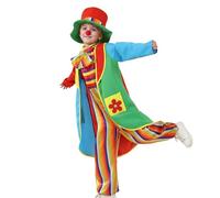 MaNMaNing Costume Carnaval Enfant Déguisement Arc-en-Ciel Bouffon Élégant Cour Chapeau Performance Cosplay Jeu De Rôle pour 3 À 13 Ans Robe Médiévale Colorée Déguisement Enfant