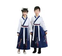 MaNMaNing Costume Carnaval Enfant Tenue Traditionnelle Chinoise Hanfu Ancien Style National Cosplay Étudiant Cérémonie Spectacle Robe Vintage pour Enfants 4 À 16 Ans Déguisement Carnaval Enfant