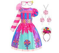 MaNMaNing Costume de Masque de Bonbon pour Petite Fille Tout Petite Fête d Anniversaire Tenue avec Headdress Ensemble Vêtements Déguisement Carnaval pour Enfants