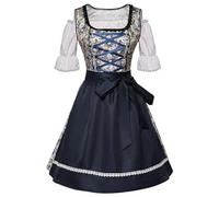 MaNMaNing Costume De Serveuse Femme Oktoberfest Traditionnel Dirndl Jupe Tablier Blouse Dentelle pour Fête De La Bière Carnaval Spectacle Style Allemand Élégant