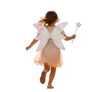 MaNMaNing Costume Enfant Accessoire Ailes Fée Transparentes Pailletées Avec Harnais Élastique Performance Scène Déguisement Enfant Fille Fée