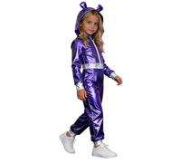 MaNMaNing Costume Enfant Alien Cosplay Avec Combinaison Argentée Et Antennes Performance Scène Fête Déguisement Enfant Garçon Extraterrestre